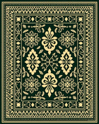 Classic Ivory Floral Medallion Border Rug