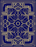 Art Deco Gold Royal Blueprint Rug