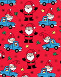 Festive Red Santa Elves Truck Companions Rug