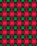 Red Green Crosshatch Plaid Checkered Rug