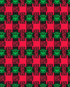 Red Green Crosshatch Plaid Checkered Rug
