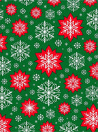 Red White Snowflake Scatter Rug