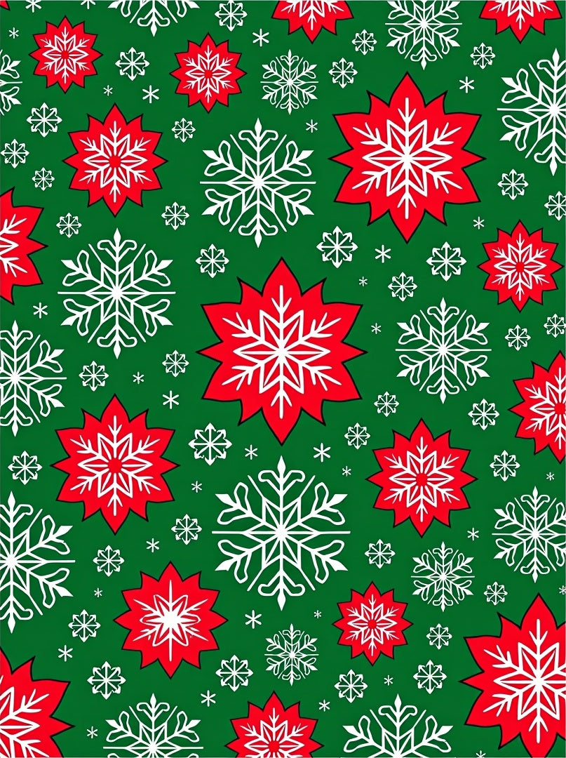 Red White Snowflake Scatter Rug