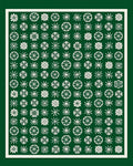 Forest Green White Floral Collage Rug