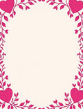 Vibrant Pink Heart Vine Border Rug