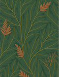 Deep Green Fern and Branch Vines Rug