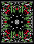 Vintage Black Floral Berry Radiance Rug