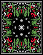 Vintage Black Floral Berry Radiance Rug
