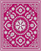 Rich Crimson Snowflake Mandala Rug