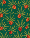 Emerald Green Tropical Berry Motif Rug