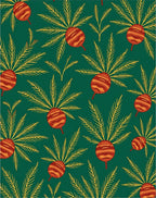 Emerald Green Tropical Berry Motif Rug