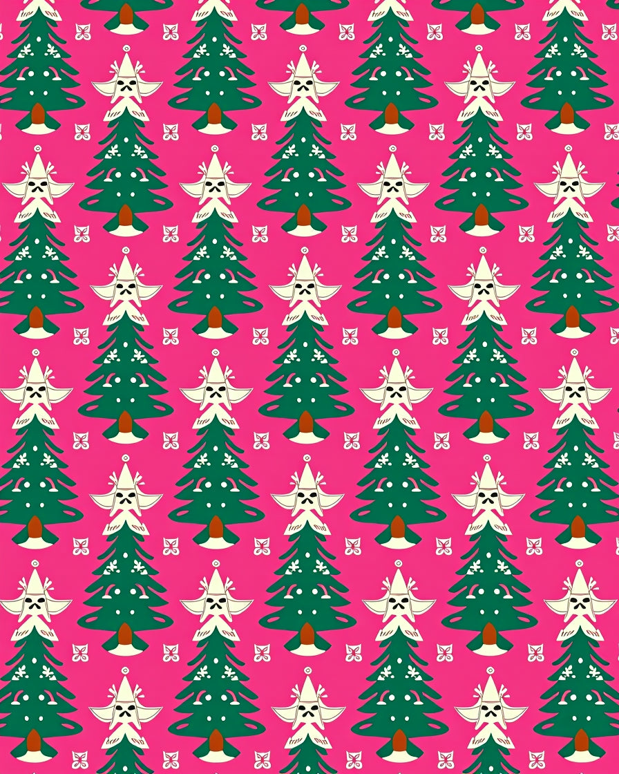 Whimsical Christmas Tree Medallion Rug