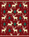 Cream Reindeer Forest Holiday Rug
