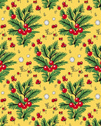 Golden Yellow Berry Branch Repeating Rug