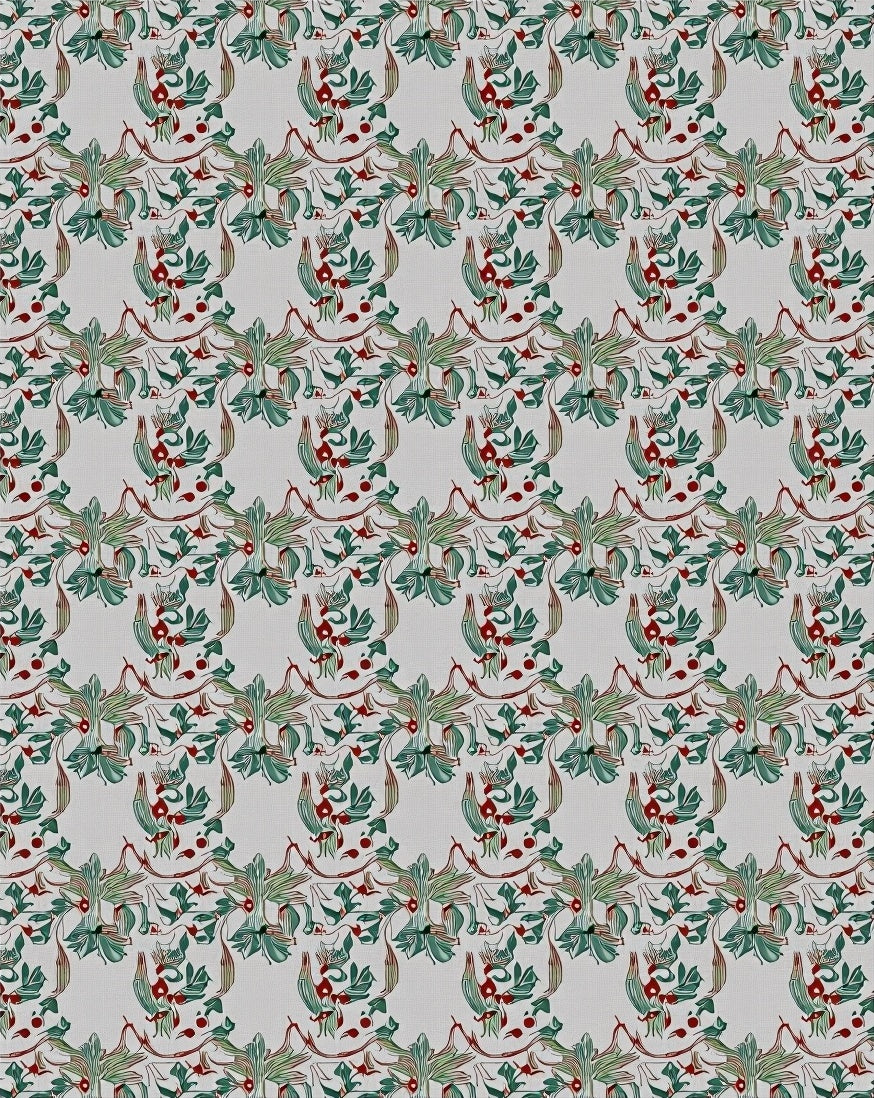 Emerald Green Berry Vine Medallion Rug