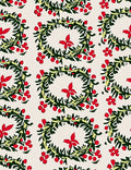 Red Berry Green Leaf Wreath Rug
