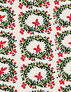 Red Berry Green Leaf Wreath Rug