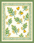 Yellow Chickadee Fern Border Rug