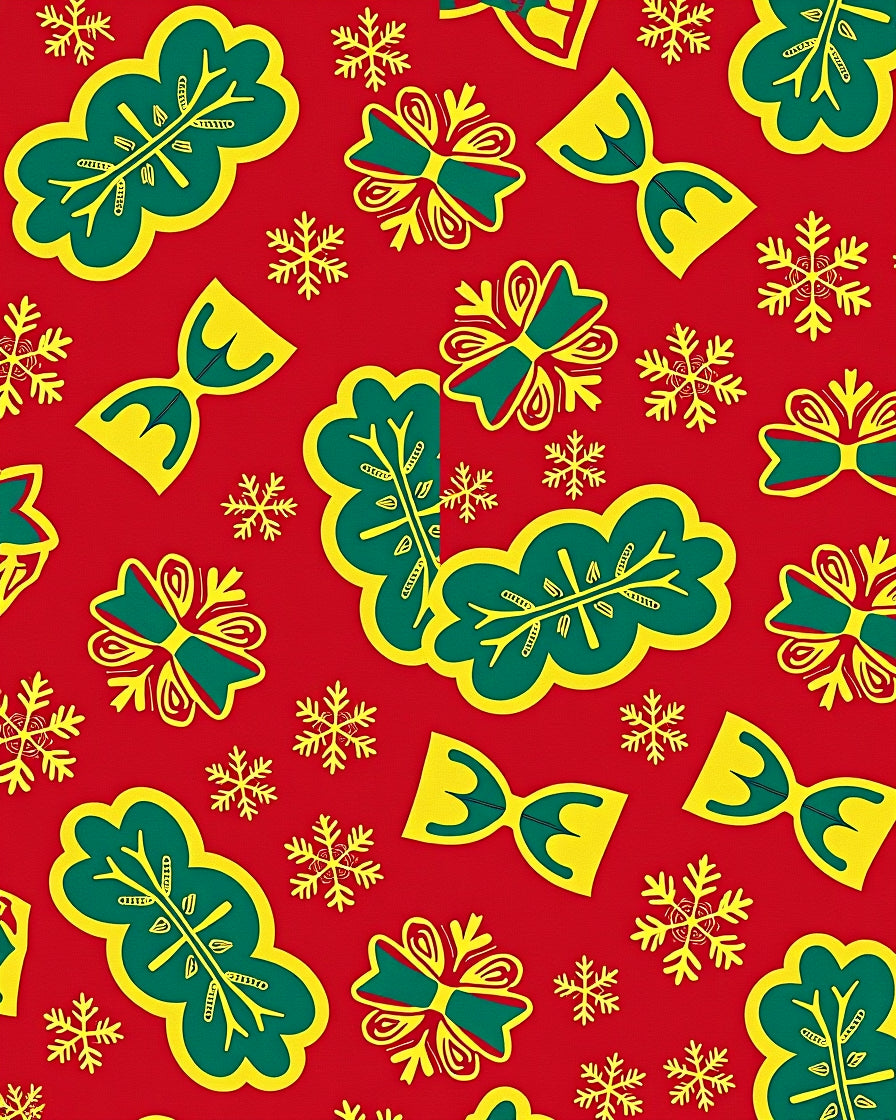 Christmas Red Teal Yellow Elements Rug