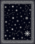 Midnight Celestial Snowflake Constellations Rug