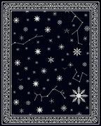 Midnight Celestial Snowflake Constellations Rug