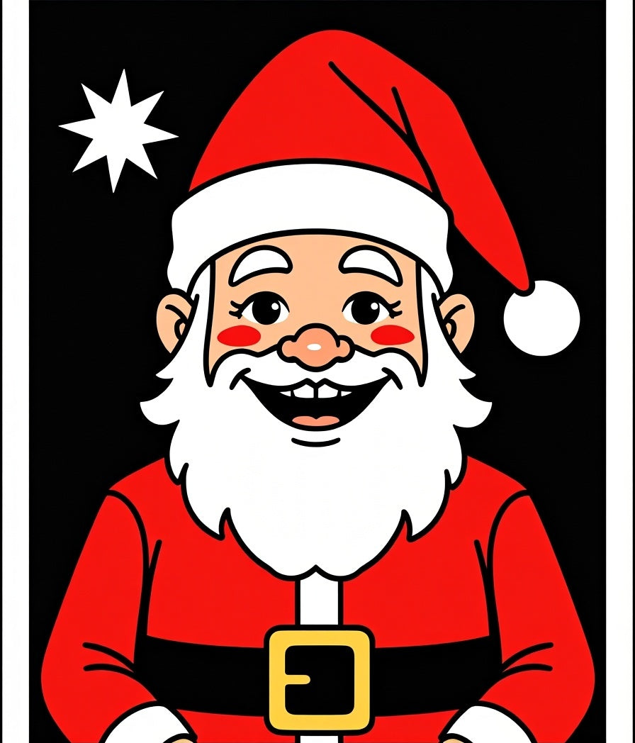 Jolly Red Santa Claus Star Rug