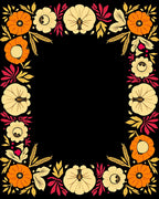 Autumn Harvest Floral Border Rug
