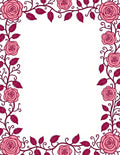 Pink Rose Garland Border Rug