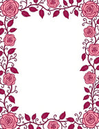 Pink Rose Garland Border Rug