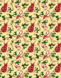 Cream Red White Holly Sprig Rug