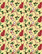 Cream Red White Holly Sprig Rug