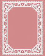 Ornate Rose Lace Medallion Border Rug
