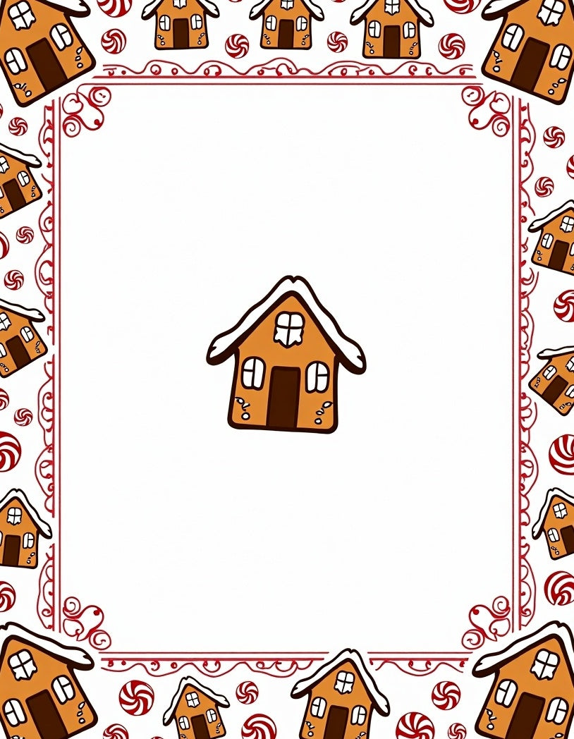 Whimsical Gingerbread House Candy Border Rug