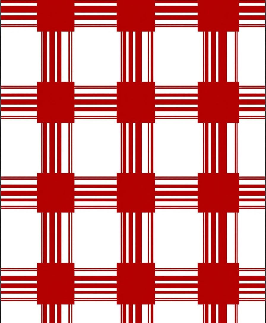 Crimson Multi-Stripe Checkered Rug