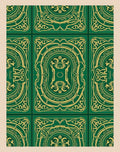 Emerald Gold Art Nouveau Floral Medallion Rug