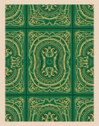 Emerald Gold Art Nouveau Floral Medallion Rug