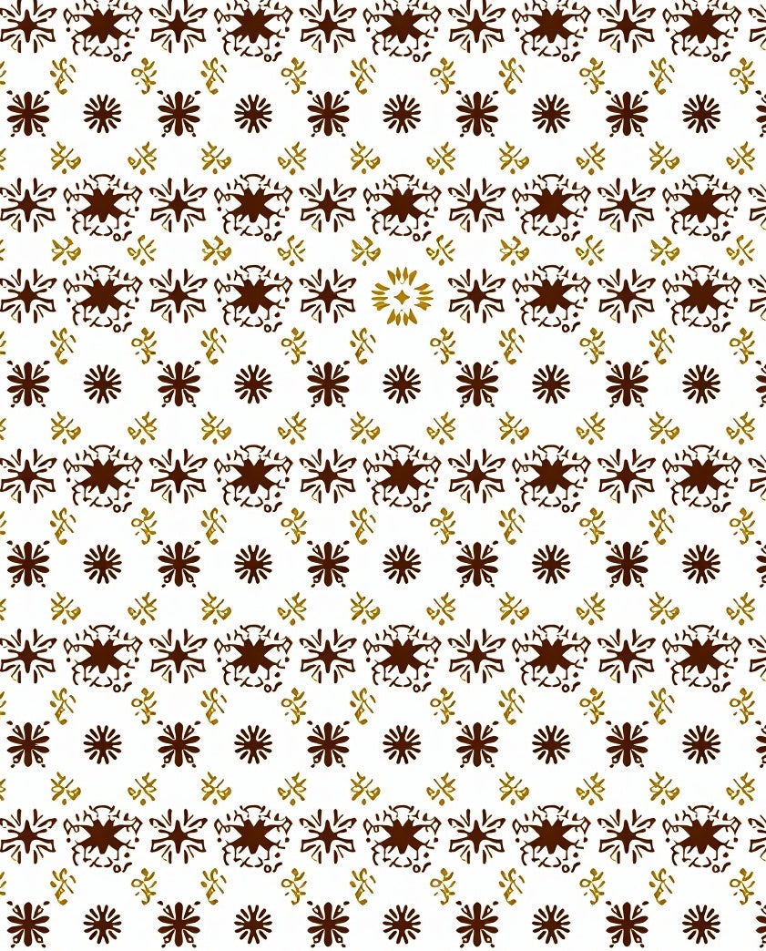 Brown Gold Starburst Geometric Array Rug