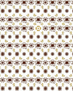 Brown Gold Starburst Geometric Array Rug