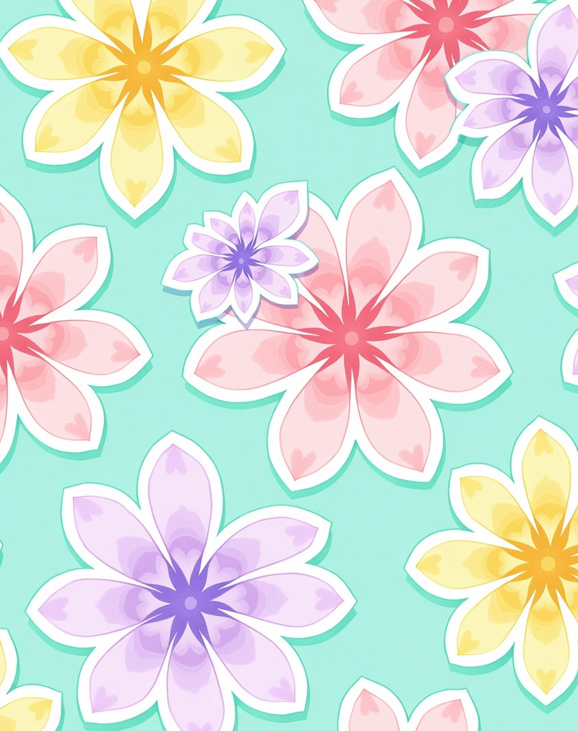 Pastel Watercolor Flower Meadow Rug