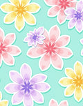 Pastel Watercolor Flower Meadow Rug