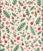 Holiday Evergreen Berry Orb Stars Rug