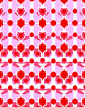 Retro Red Blossom Geometric Abstract Rug