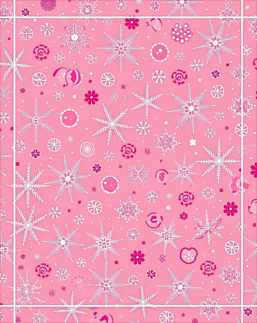 Pink Snowflake Medallion Scatter Rug