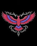 Crimson Purple Phoenix Winged Crest Rug