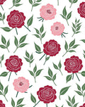 Crimson and Pink Roses Floral Repeat Rug
