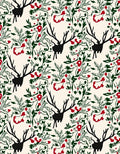 Christmas Deer Botanical Garland Rug