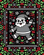 Skeleton Santa With Holly Snowflakes Rug