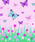 Light Pink Butterfly Meadow Garden Rug