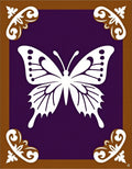White Butterfly Brown Corner Purple Rug