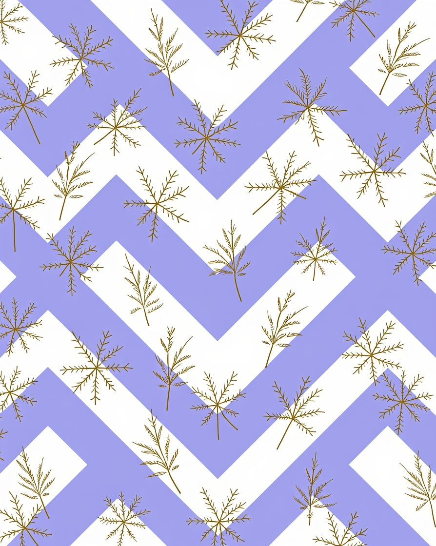 Soft Lavender Leaf Chevron Rug